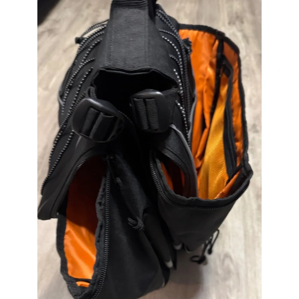 Tactical Motorcycle Tail Bag‎ Black Reflective Cargo Luggage Touring Utility Bag